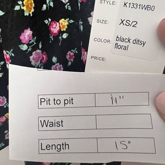 Unique Vintage Ditsy Floral Daryl Skort Black - Picture 9 of 11